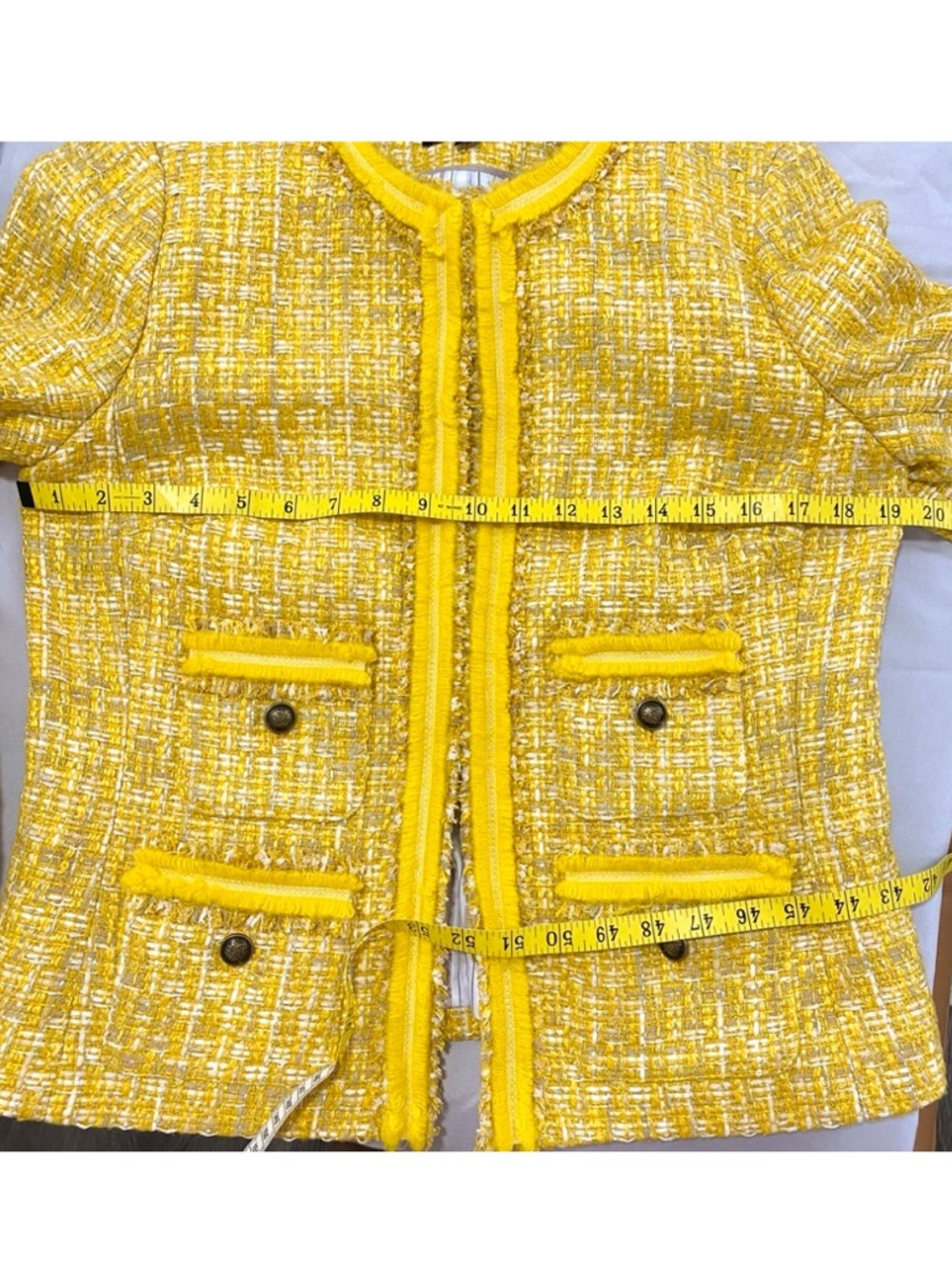 🎉Host Pick🎉 NWOT - Yellow Tweed Blazer - Petite - Picture 4 of 5